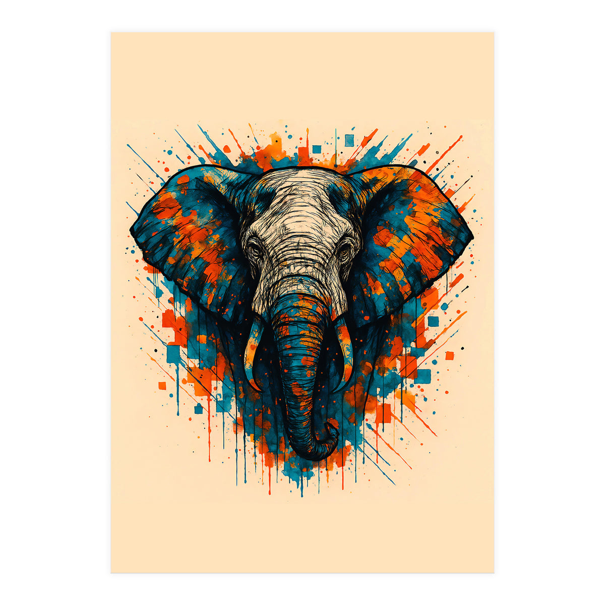 Elephant Animal Watercolor (Print Only)