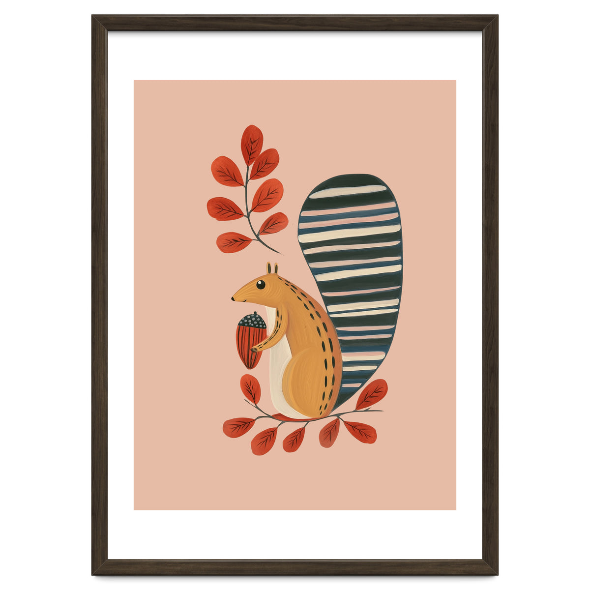 Squirrel In A Pink Autumn