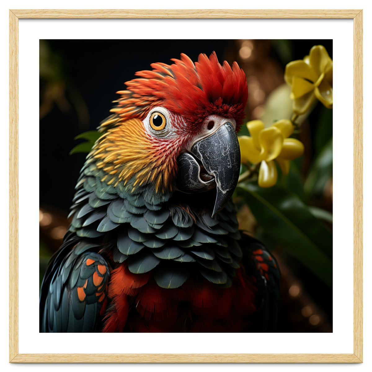 Vibrant Macaw Parrot With Red And Yellow