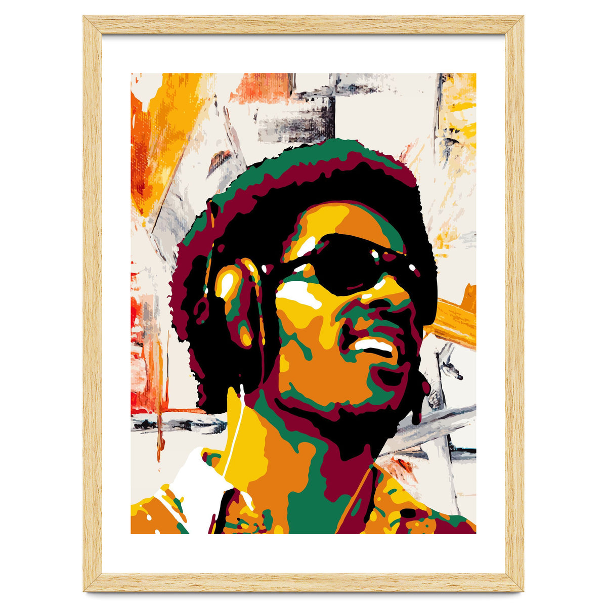 Stevie Wonder Colorful Abstract Retro Art