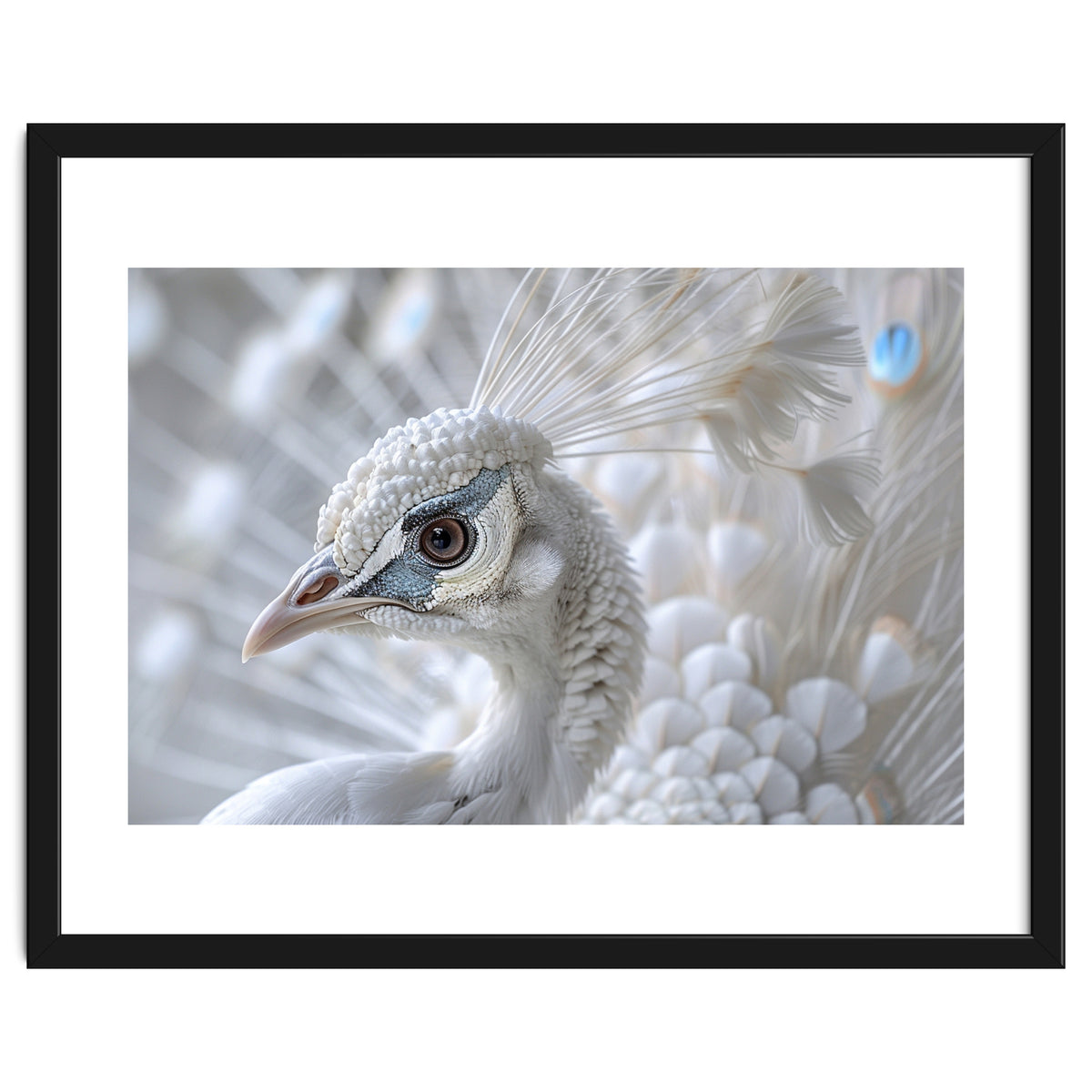 Close-up of a White Peacock
