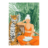 Jungle Vacay | Modern Bohemian Blonde Woman Tropical Travel | Leopard Wildlife Forest Reader (Print Only) thumbnail