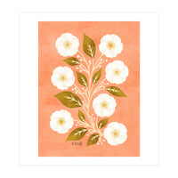 Peach, Ochre And Ivory Floral (Print Only)