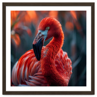 Vibrant Flamingo Close Up Portrait Outdoor Nature