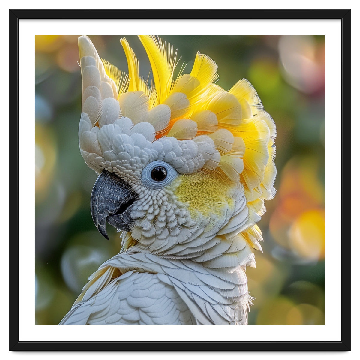 Yellow Crested Cockatoo Bird Close Up Portrait