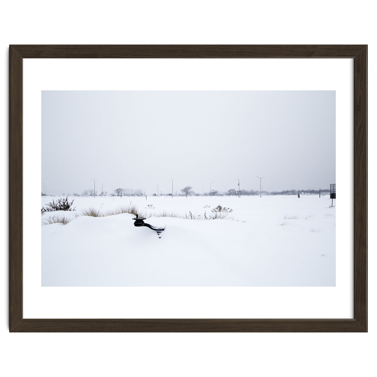 Drinking fountain covered with snow