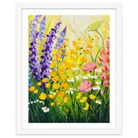 Sun-Drenched Wildflower Meadow Oil Painting