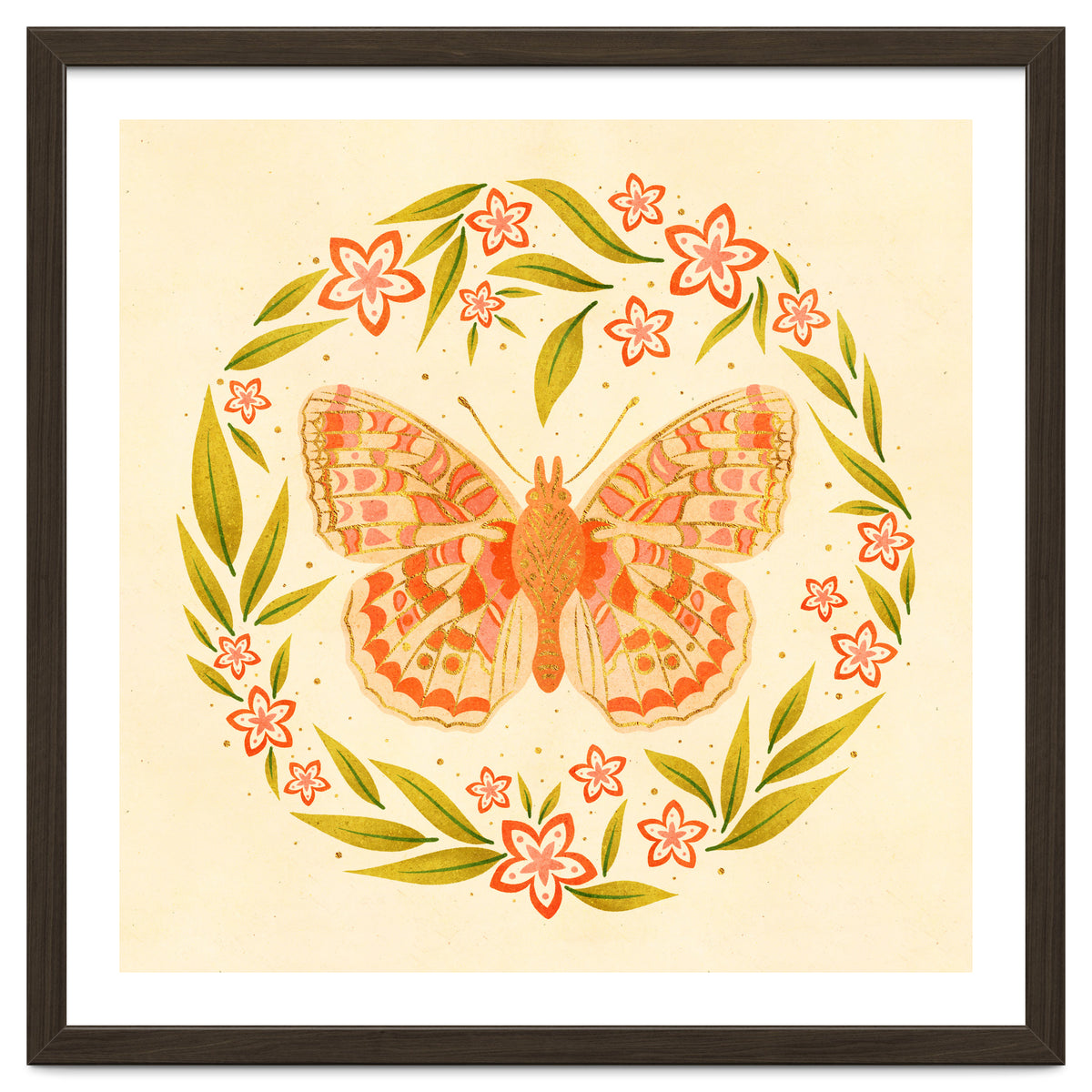 Retro Floral Butterfly