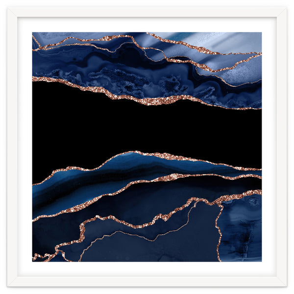 Navy & Rose Gold Agate Texture 11