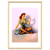 Sexy Pinup Making A Big Bad Wolf Shadow On The Wall thumbnail