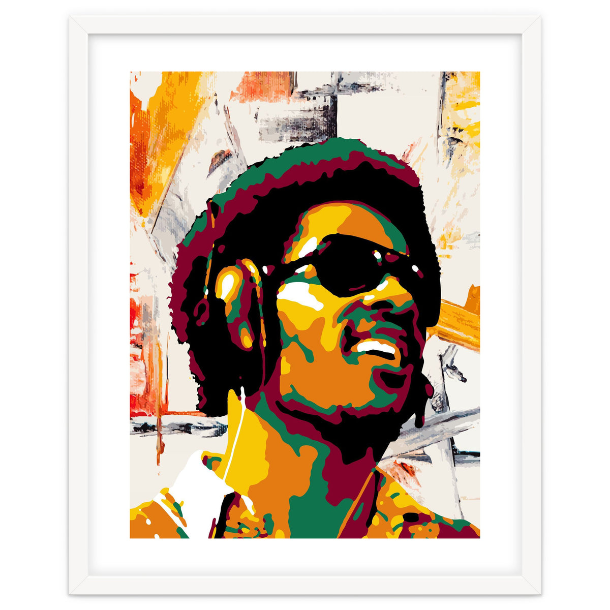 Stevie Wonder Colorful Abstract Retro Art