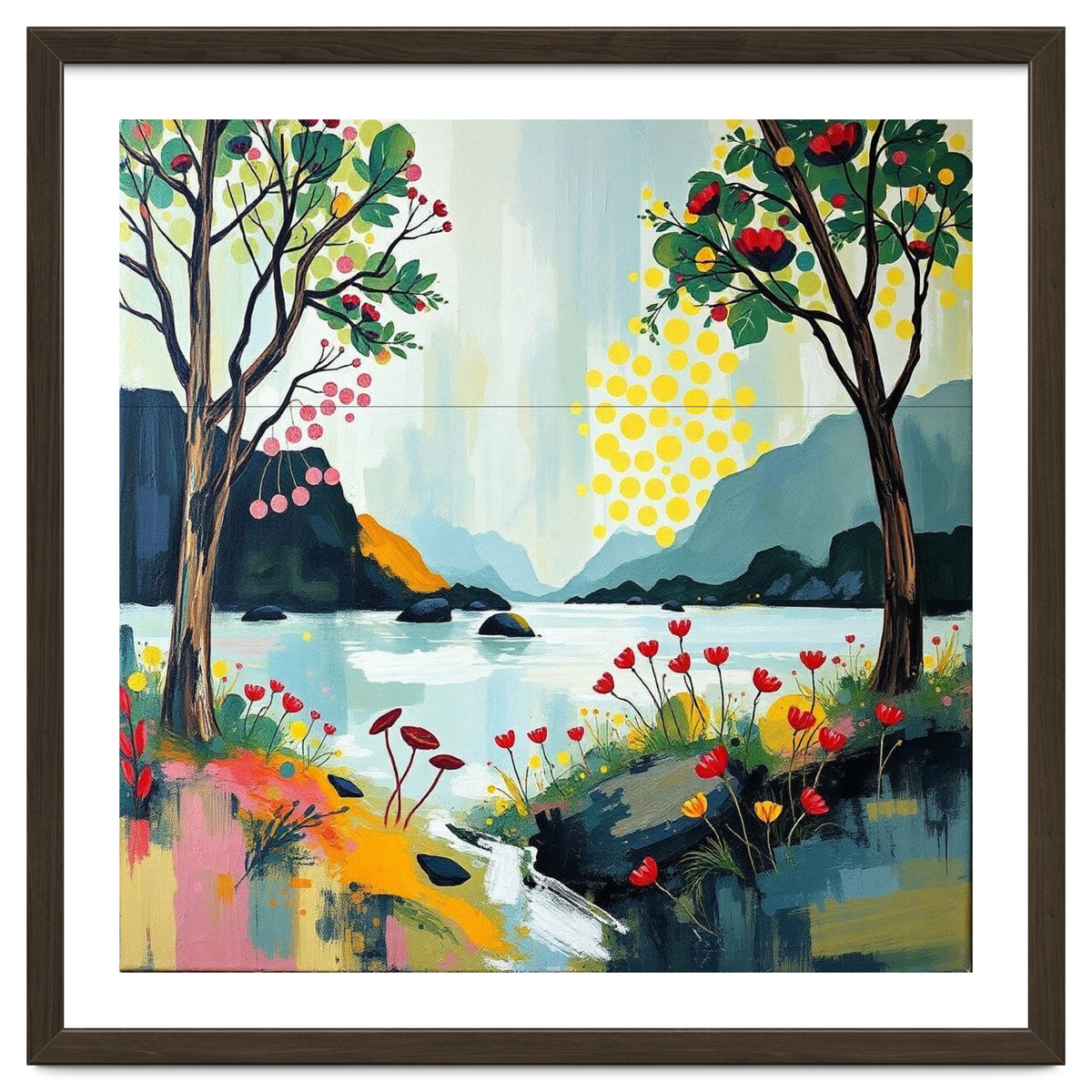 Serene Mountain Lake Landscape