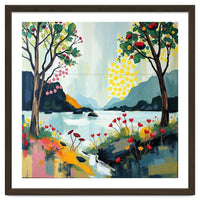 Serene Mountain Lake Landscape