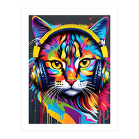 Cat In Headphones (Print Only)