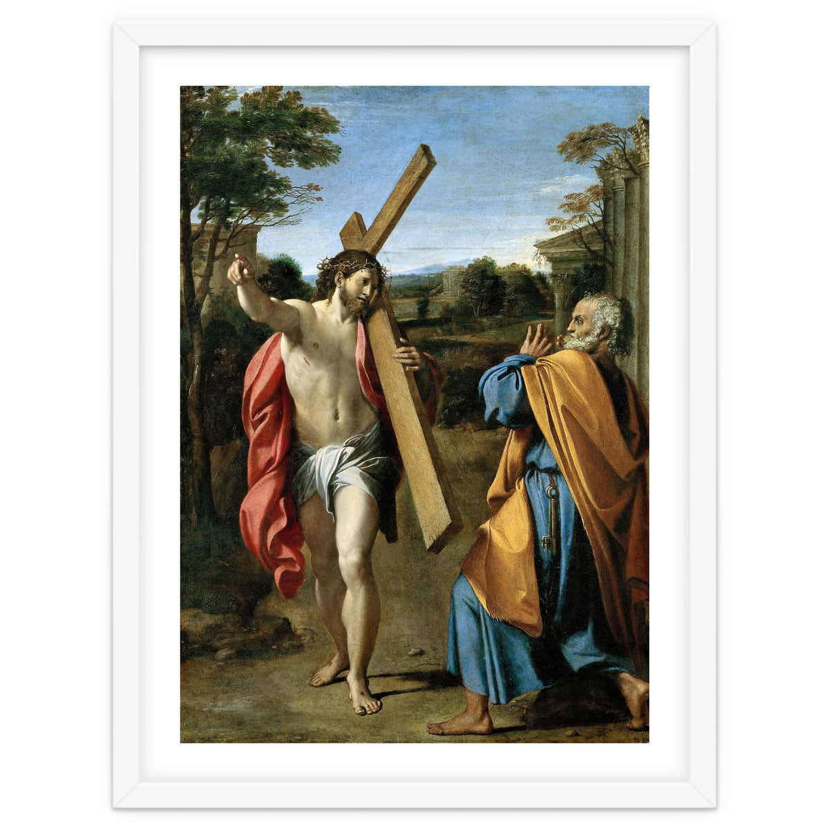 Annibale Carracci / 'Domine, quo vadis?', c. 1602, Oil on panel, 77.4 x 56.3cm. AGOSTINO CARRACCI.