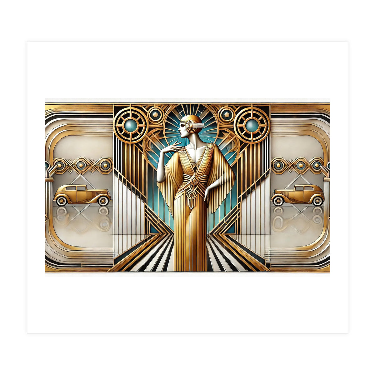 Gatsby Woman Art Deco Scene (Print Only)