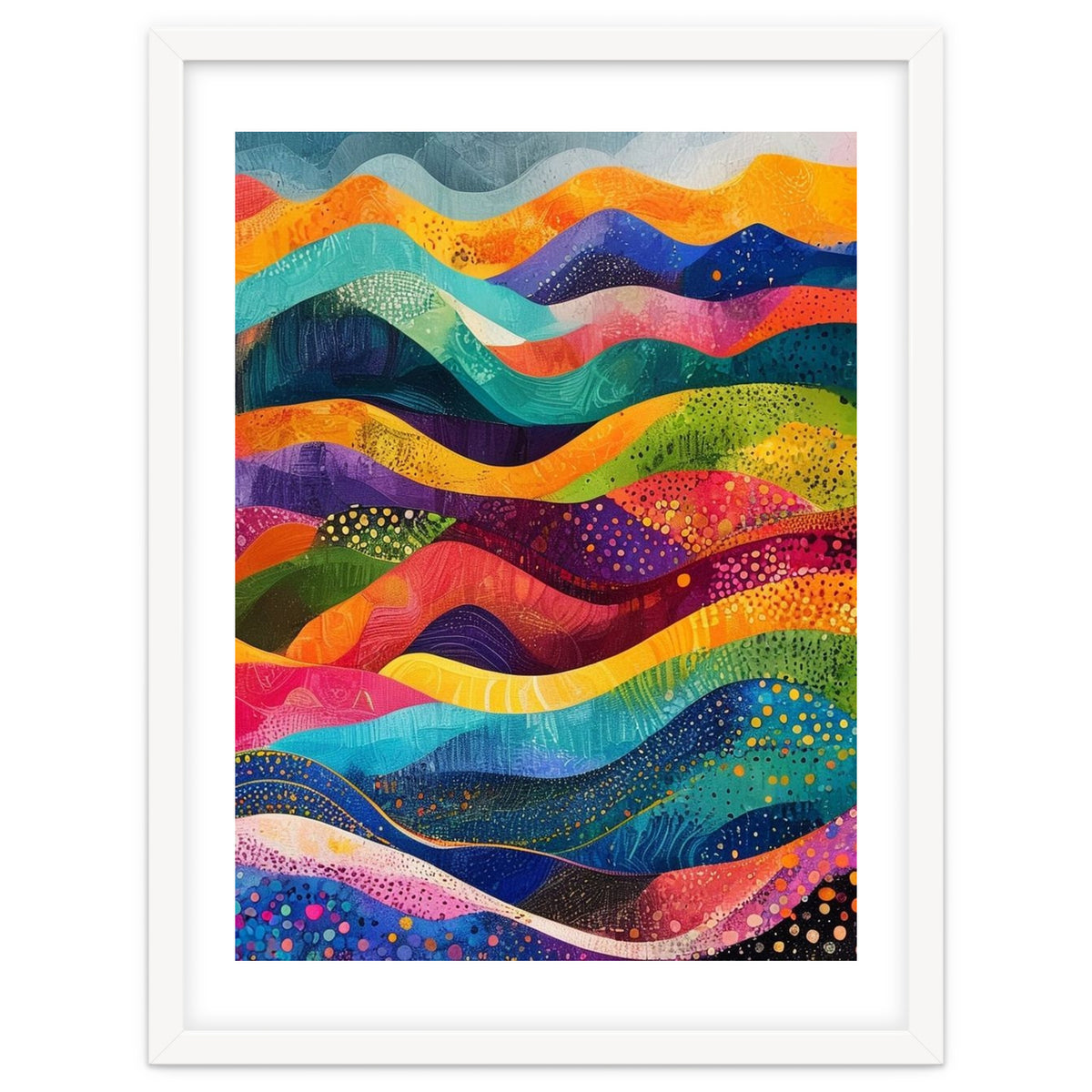 Abstract Rainbow Rolling Hills Landscape