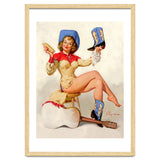 Pinup Sexy Cowgirl Cleaning Her Boots thumbnail