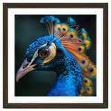 Peacock Bird Portrait Detailed Feathers Vibrant Colors thumbnail