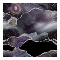 Black & Silver Glitter Agate Texture 01  (Print Only)