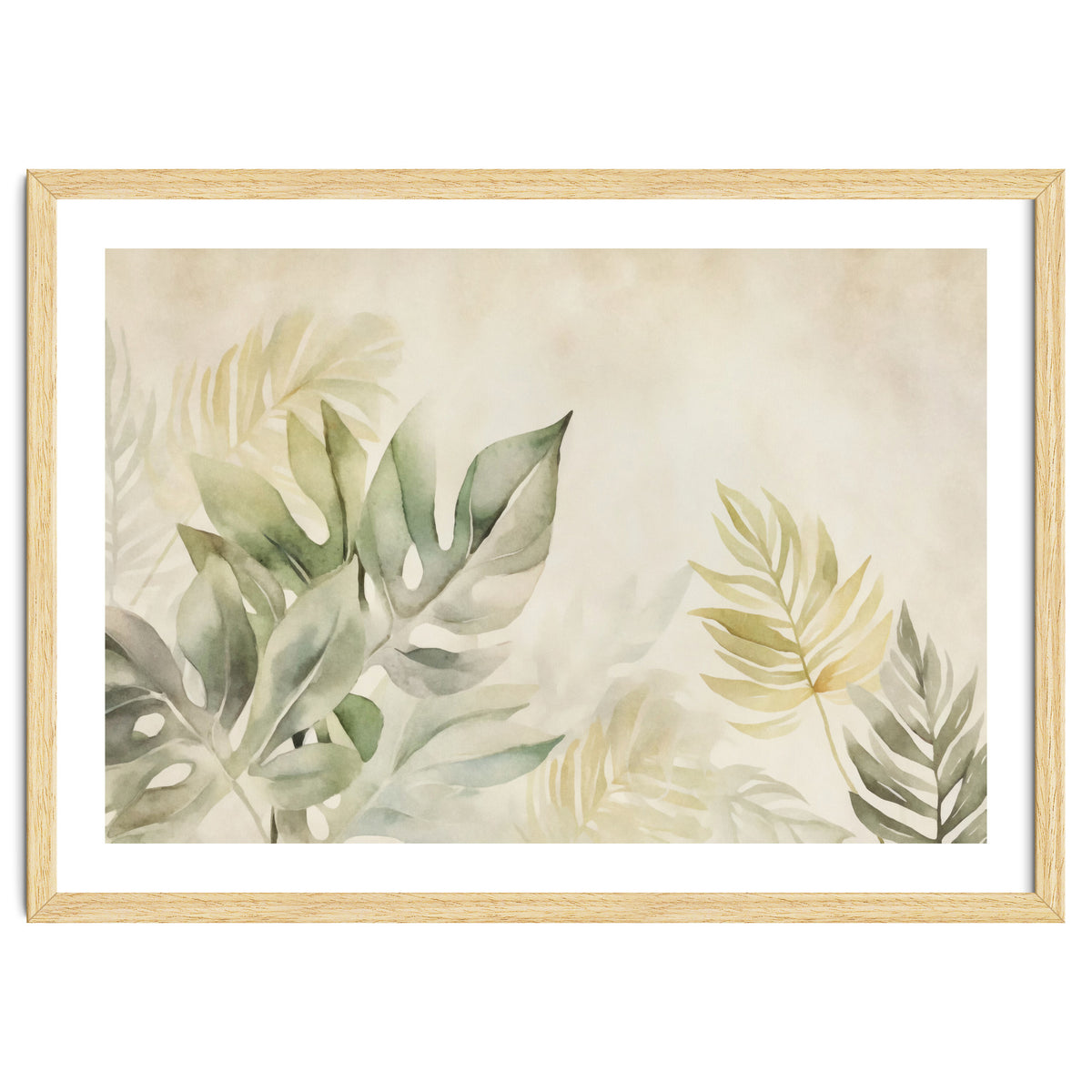 Gentle Leaf Tropical Whispers Watercolor Green