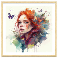Red Hair Butterfly Glance