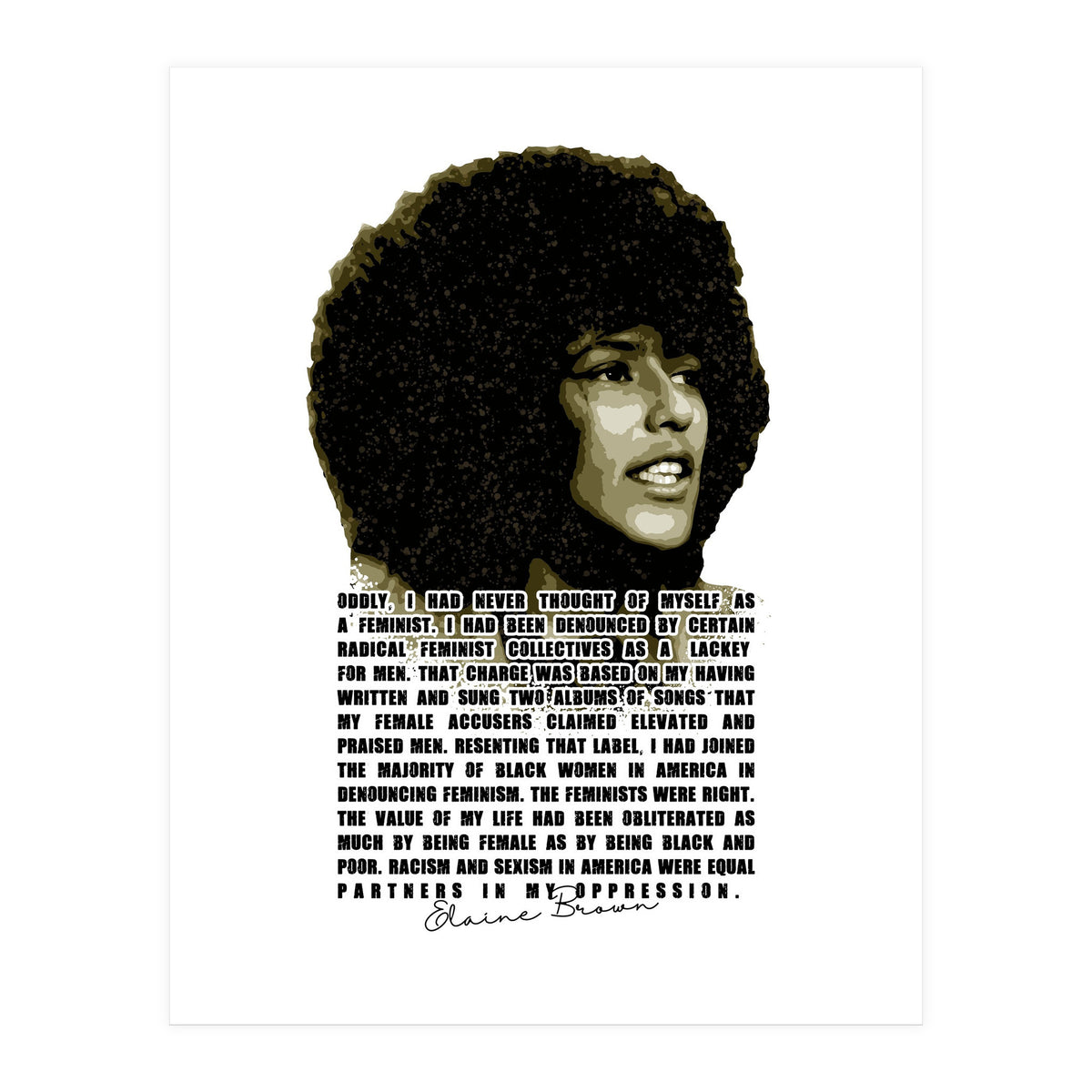 Elaine Brown American Prison Activist Legend in Vintage Quotes (Print Only)