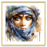 Blue Veil Tuareg Woman Portrait