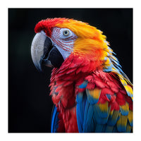 Scarlet Macaw Parrot Vibrant Plumage Close Up (Print Only)