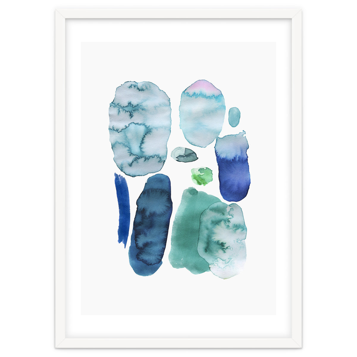 Watercolor Aqua Abstract Spots II