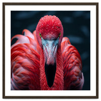 Close Up Flamingo Face With Water Droplets