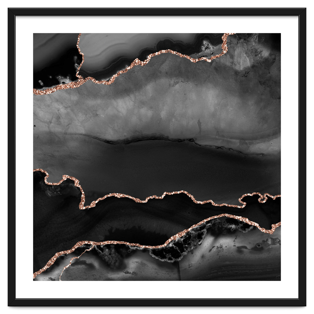Black & Rose Gold Agate Texture 02
