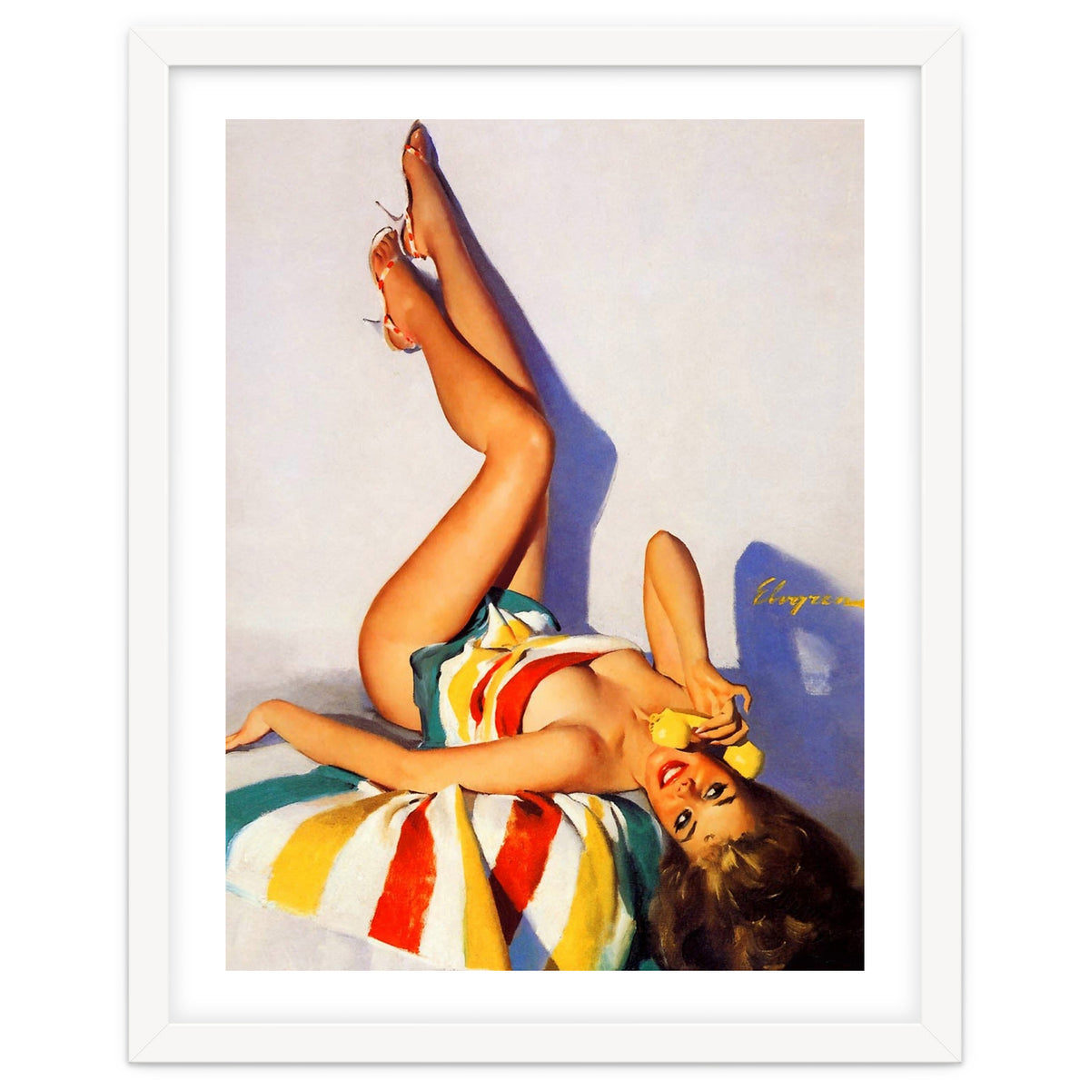 Sexy Pinup Girl Talking On The Vintage Phone