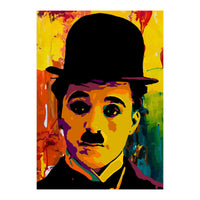 Charlie Chaplin Colorful Abstract Art (Print Only)