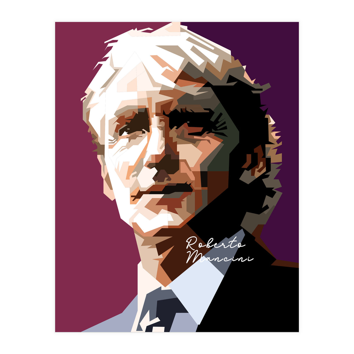 Roberto Mancini Retro Football (Print Only)