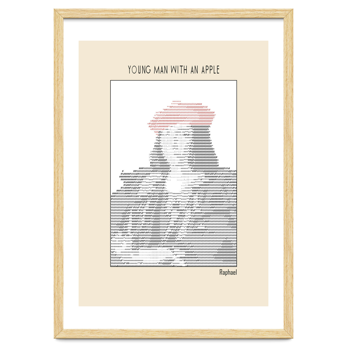 Young Man with an Apple (1505) – Raphael (ascii art)