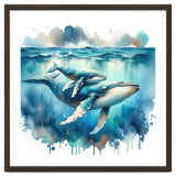 Mother And Calf Whales Watercolor thumbnail