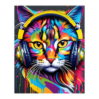 Cat In Headphones (Print Only)