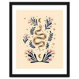 Snake And Flowers Beige And Indigo thumbnail
