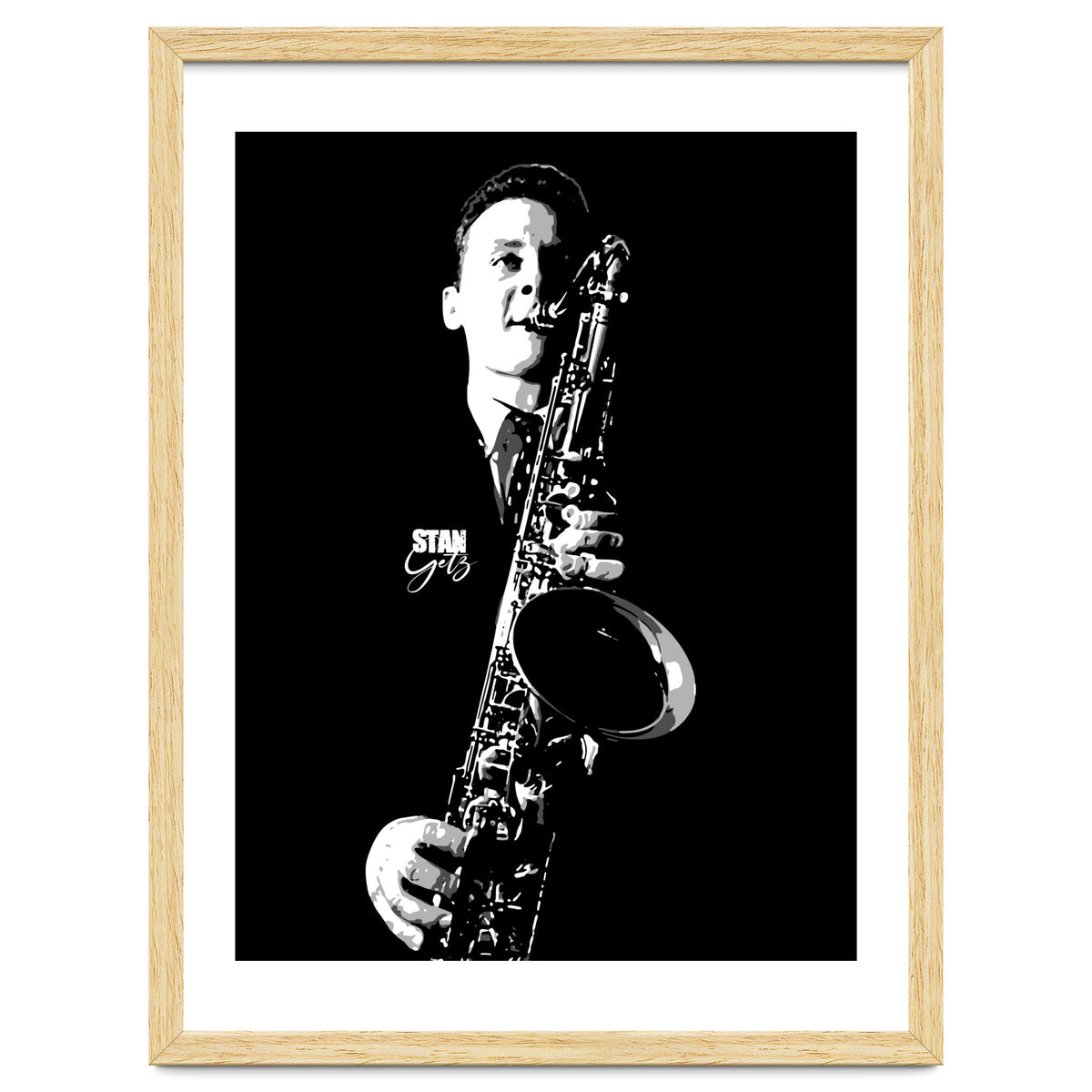 Stan Getz American Jazz Saxophonist in Grayscale