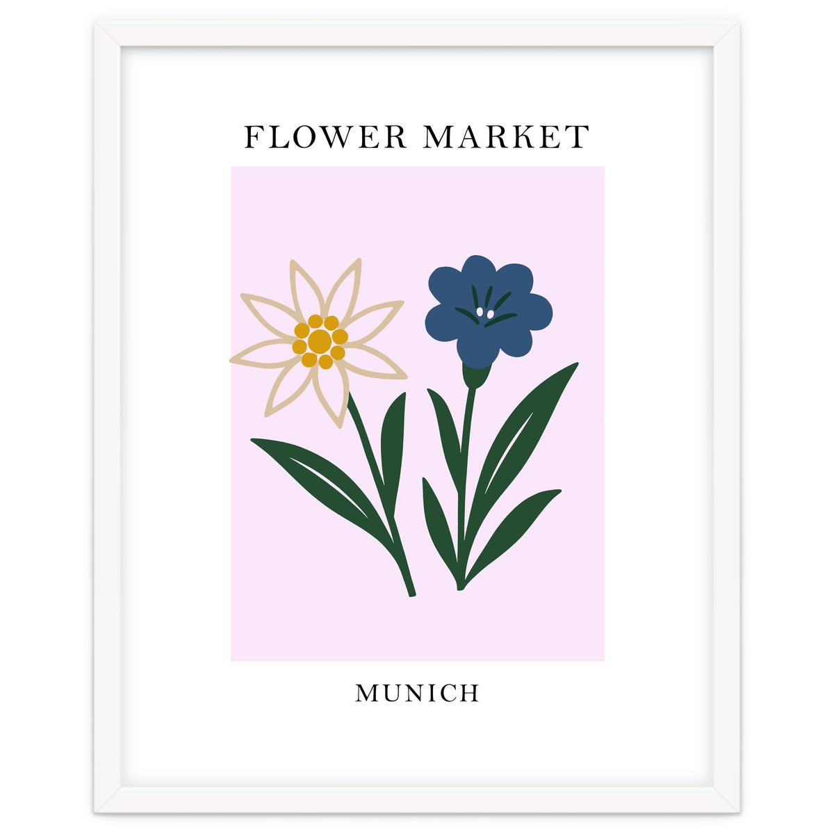 Munich Flower Market - Minimalist Edelweiss Botanical Print