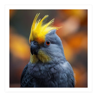 Close-up Portrait of a Yellow Cockatoo in the Wild. (Print Only)