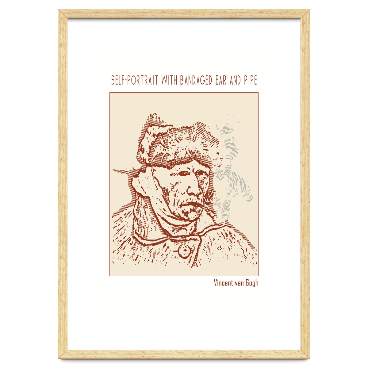 Self Portrait With Bandaged Ear And Pipe – Vincent Van Gogh