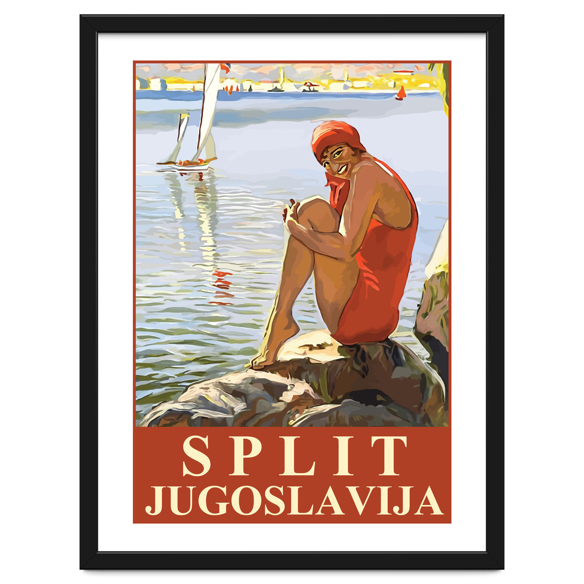 Split, Swimmer on a Rocky Coast