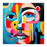 CUBIST HARMONY,  face, the essence of Cubist inspiration in a fragmented vibrant spectrum. (Print Only) thumbnail