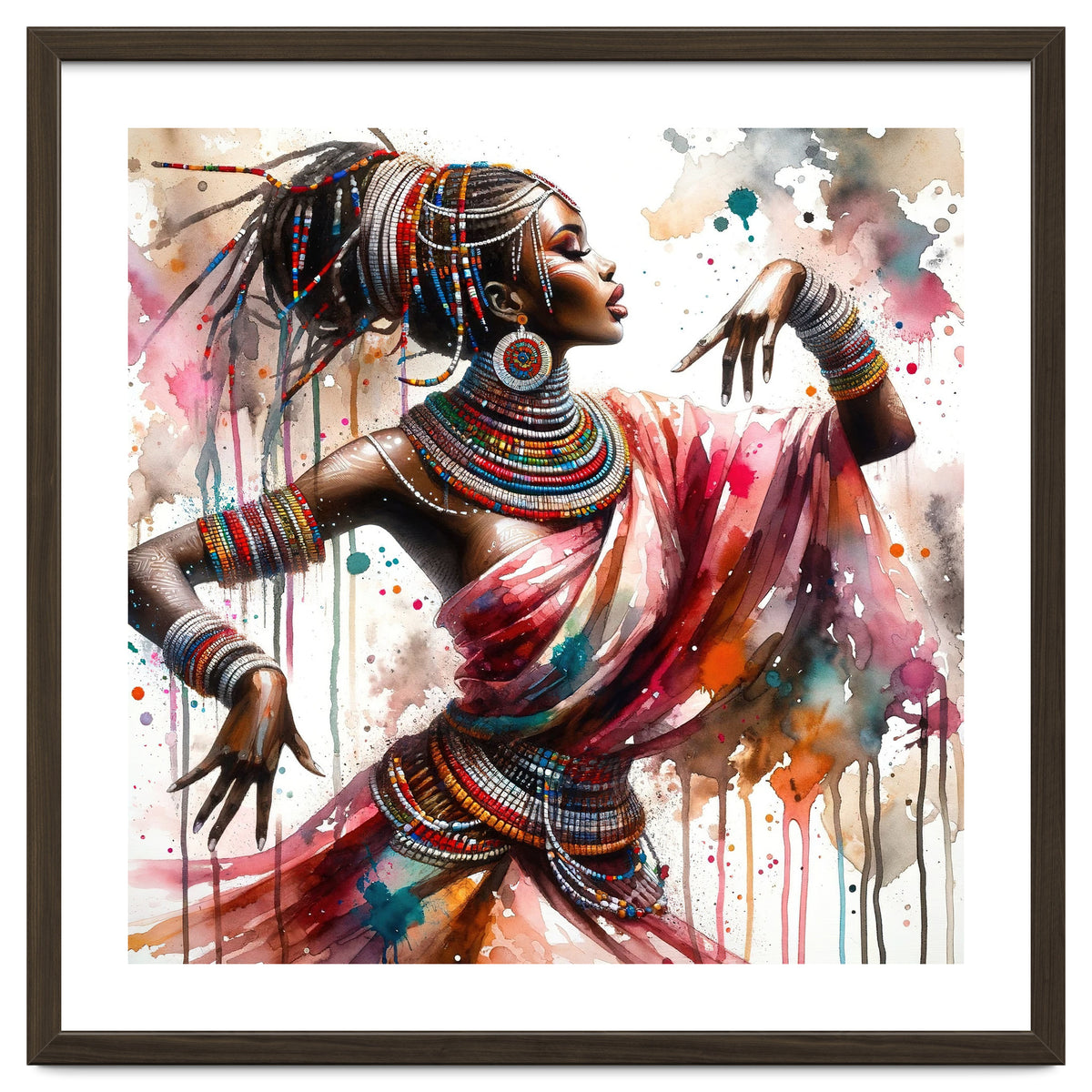 Watercolor African Dancer #1