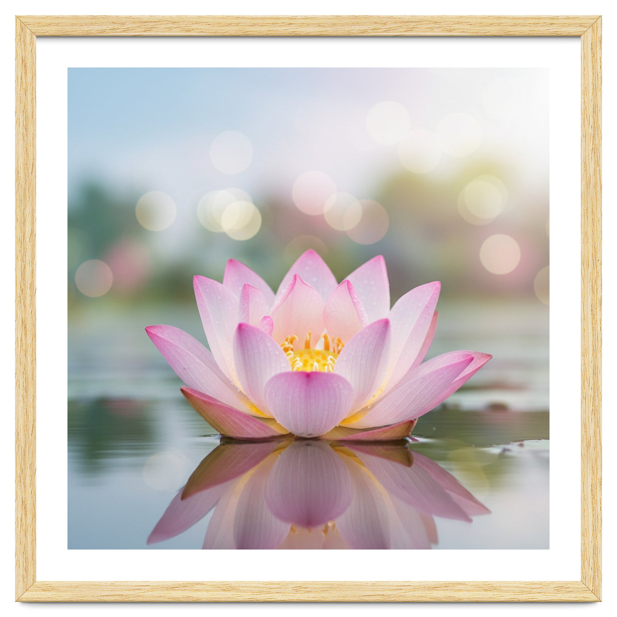 Ethereal Lotus Bloom: Serene Botanical Reflection