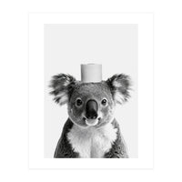 Koala, Toilet Paper Crown, Cute Animal Bathroom Art (Print Only)