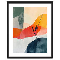 Minimalist Botanical Abstract Art with Organic Overlapping Shapes