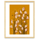 Linocut Flower Meadow Mustard Yellow thumbnail